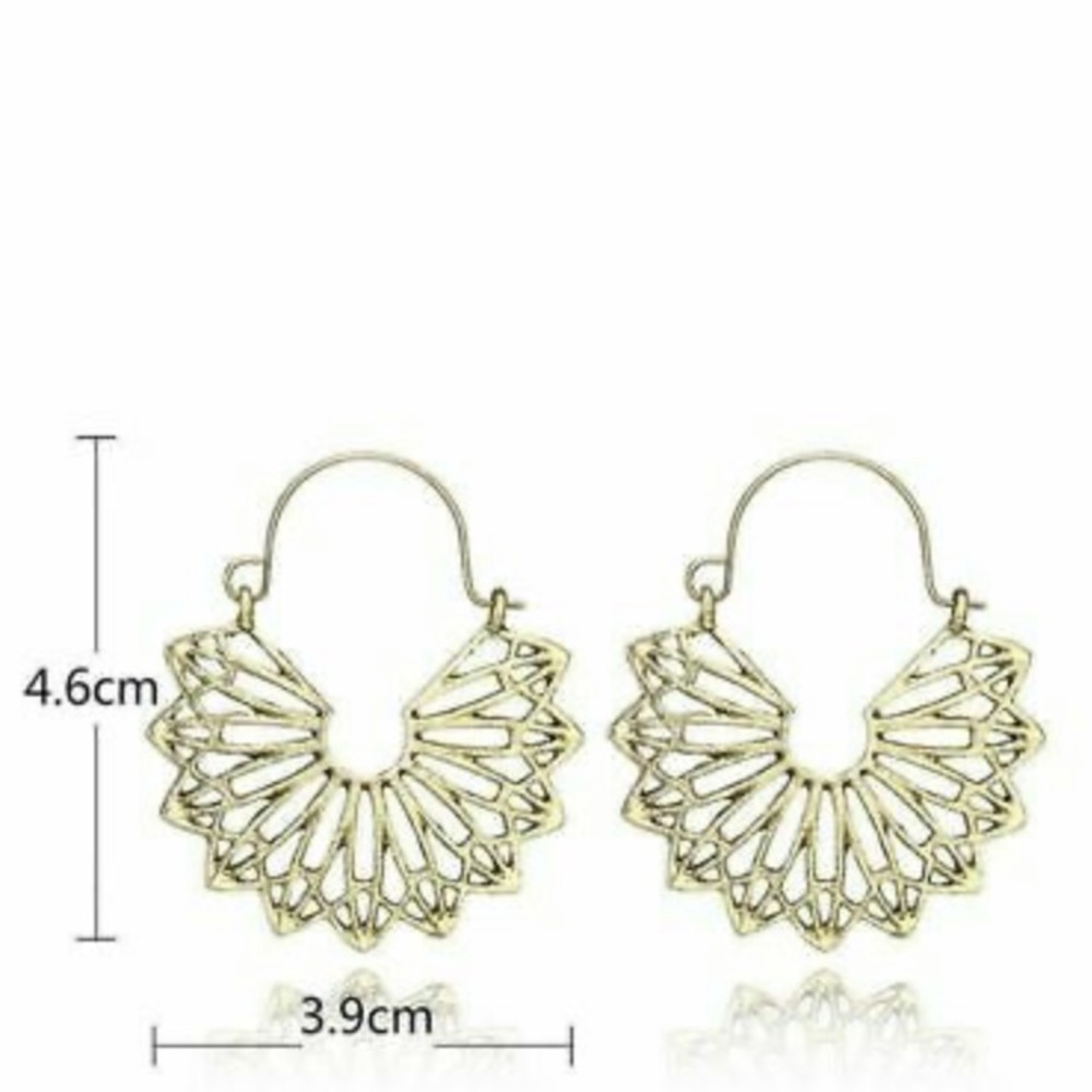 New Tribal Bohemian 18k gold plated Earrings - Picture 3 of 3